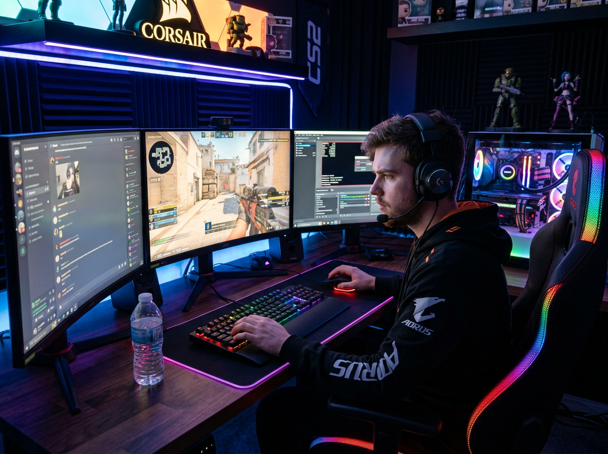 Gamer en acción en Perqani